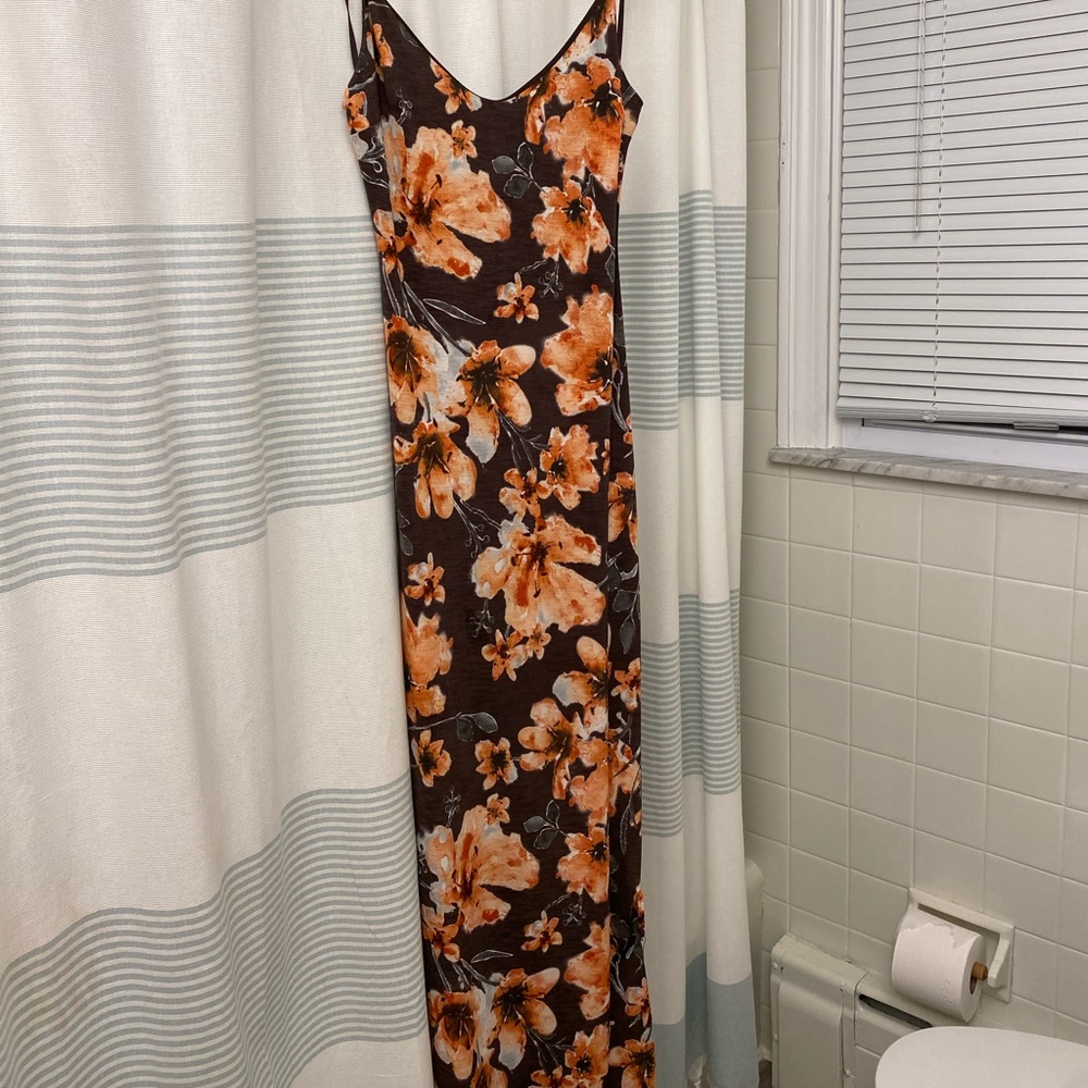 Windsor Brown Floral Backless Maxi Dress